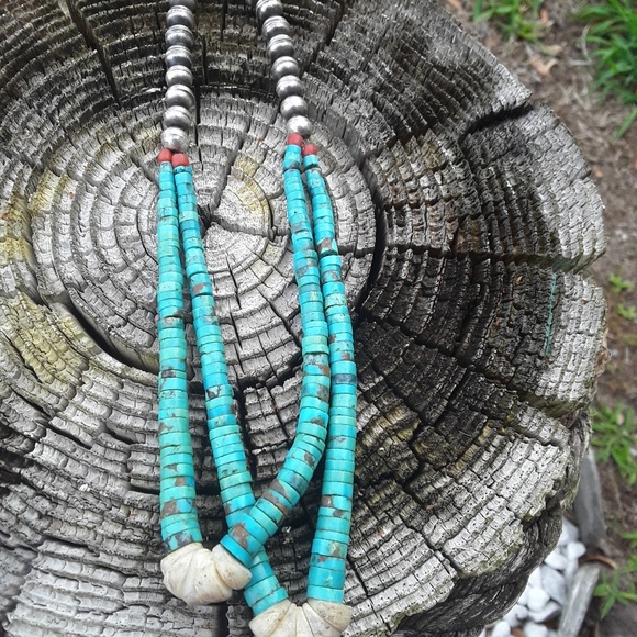 🚫SOLD🚫 Navajo Heishi Turquoise Choker Necklace - Picture 1 of 7